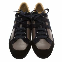 Hermes Tricolor Leather And Suede Tie Break Sneakers Size 45 For Men -Deals Hermes Store luxury men hermes new shoes p186160 003