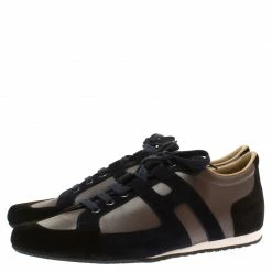 Hermes Tricolor Leather And Suede Tie Break Sneakers Size 45 For Men -Deals Hermes Store luxury men hermes new shoes p186160 007