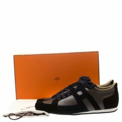 Hermes Tricolor Leather And Suede Tie Break Sneakers Size 45 For Men -Deals Hermes Store luxury men hermes new shoes p186160 008