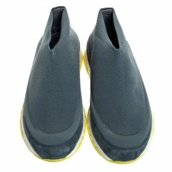 Hermes Grey Knit Stretch Slip On Sneakers Size 42.5 For Men -Deals Hermes Store luxury men hermes new shoes p257377 004