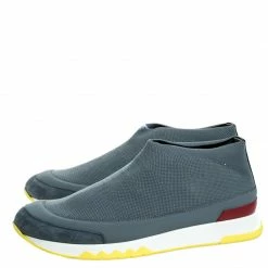 Hermes Grey Knit Stretch Slip On Sneakers Size 42.5 For Men -Deals Hermes Store luxury men hermes new shoes p257377 007