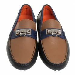 Hermes Tricolor Leather Irving Loafers Size 42 For Men -Deals Hermes Store luxury men hermes new shoes p405200 003