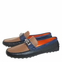 Hermes Tricolor Leather Irving Loafers Size 42 For Men -Deals Hermes Store luxury men hermes new shoes p405200 007