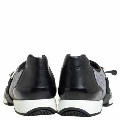 Hermes Grey/Black Knit Fabric And Leather Buckle Run Sneakers Size 43.5 For Men -Deals Hermes Store luxury men hermes new shoes p421412 006
