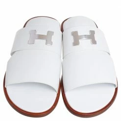 Hermes White Leather Arles Mules Size 43 For Men -Deals Hermes Store luxury men hermes new shoes p486269 008