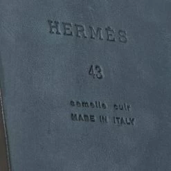 Hermes Green Leather Izmir Flat Slides Size 43 For Men -Deals Hermes Store luxury men hermes new shoes p646391 002