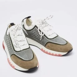 Hermes Multicolor Fabric And Leather Addict Sneakers Size 40 For Men -Deals Hermes Store luxury men hermes new shoes p661657 002