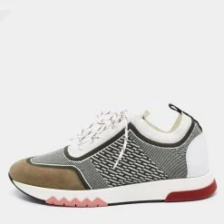 Hermes Multicolor Fabric And Leather Addict Sneakers Size 40 For Men