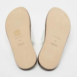 Hermes White Leather Izmir Slide Flats Size 42 For Men -Deals Hermes Store luxury men hermes new shoes p678379 007