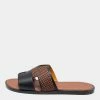 Hermes Black/Brown Leather Izmir Flat Sandals Size 44 For Men -Deals Hermes Store luxury men hermes new shoes p678723 001