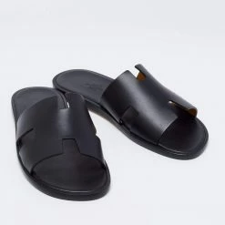 Hermes Black Leather Izmir Slide Sandals Size 40 For Men 13 Hermes Black Leather Izmir Slide Sandals Size 40 For Men -Deals Hermes Store luxury men hermes new shoes p680846 006