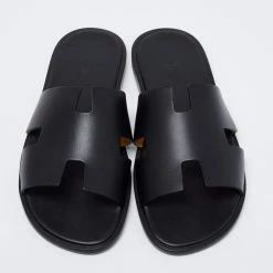 Hermes Black Leather Izmir Slide Sandals Size 40 For Men 12 Hermes Black Leather Izmir Slide Sandals Size 40 For Men -Deals Hermes Store luxury men hermes new shoes p680846 007