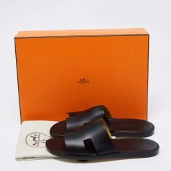 Hermes Black Leather Izmir Slide Sandals Size 40 For Men 17 Hermes Black Leather Izmir Slide Sandals Size 40 For Men -Deals Hermes Store luxury men hermes new shoes p680846 008