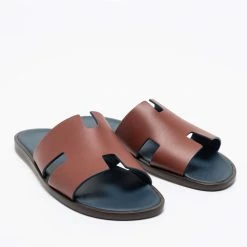 Hermes Hermès Brown Leather Izmir Slide Sandals Size 41 For Men -Deals Hermes Store luxury men hermes new shoes p680852 004