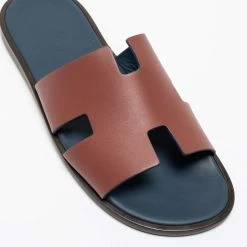 Hermes Hermès Brown Leather Izmir Slide Sandals Size 41 For Men -Deals Hermes Store luxury men hermes new shoes p680852 006