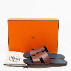 Hermes Hermès Brown Leather Izmir Slide Sandals Size 41 For Men -Deals Hermes Store luxury men hermes new shoes p680852 009