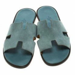 Hermes Teal Suede Izmir Sandals Size 44 For Men -Deals Hermes Store luxury men hermes new shoes p92778 003