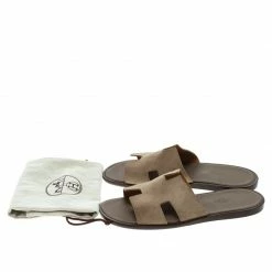Hermes Light Brown Suede Izmir Sandals Size 43.5 For Men -Deals Hermes Store luxury men hermes new shoes p92779 0008