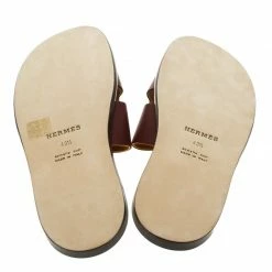 Hermes Maroon Leather Izmir Sandals Size 43.5 For Men -Deals Hermes Store luxury men hermes new shoes p92781 006