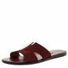 Hermes Maroon Suede Izmir Sandals Size 44 For Men -Deals Hermes Store luxury men hermes new shoes p92782 001