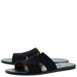 Hermes Navy Blue Suede Izmir Sandals Size 44 For Men -Deals Hermes Store luxury men hermes new shoes p92785 0004