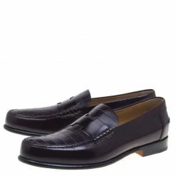 Hermes Dark Brown Croc Leather Loafers Size 44 For Men -Deals Hermes Store luxury men hermes new shoes p92964 004