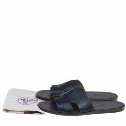 Hermes Denim Blue Alligator Izmir Sandals Size 43.5 For Men -Deals Hermes Store luxury men hermes new shoes p93227 0008