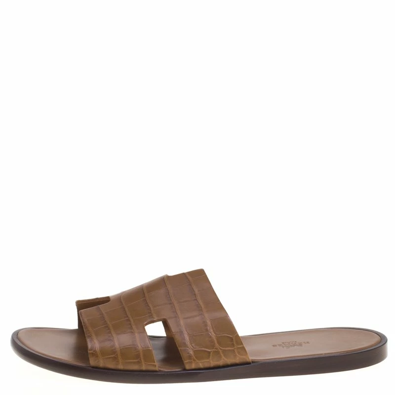 Hermes Light Brown Alligator Izmir Sandals Size 43.5 For Men 4 Hermes Light Brown Alligator Izmir Sandals Size 43.5 For Men - Image 2