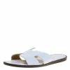 Hermes White Ostrich Izmir Sandals Size 44 For Men -Deals Hermes Store luxury men hermes new shoes p93230 001