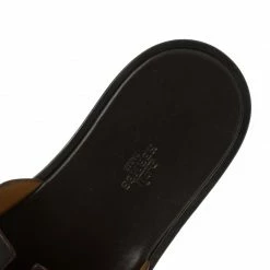 Hermes Dark Brown Leather Izmir Sandals Size 44.5 For Men -Deals Hermes Store luxury men hermes new shoes p94846 007