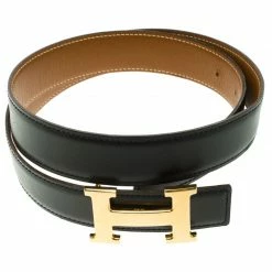 Hermes Black/Brown Leather H Buckle Reversible Belt 80 CM For Men -Deals Hermes Store luxury men hermes used accessories p102497 003