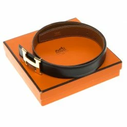 Hermes Black/Brown Leather H Buckle Reversible Belt 80 CM For Men -Deals Hermes Store luxury men hermes used accessories p102497 006