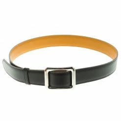 Hermes Black/Brown Box Calf Leather Reversible Buckle Belt 85CM For Men