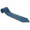 Hermes Blue H Logo Print Tie For Men