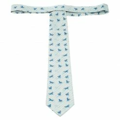 Hermes Blue And Grey Printed Silk Pegasus Tie For Men -Deals Hermes Store luxury men hermes used accessories p112961 003