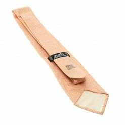 Hermes Orange Jacquard Patterned Silk Tie For Men -Deals Hermes Store luxury men hermes used accessories p120935 004