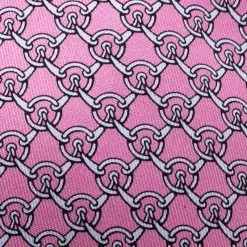 Hermes Pink Chain Link Printed Silk Tie For Men -Deals Hermes Store luxury men hermes used accessories p120939 003