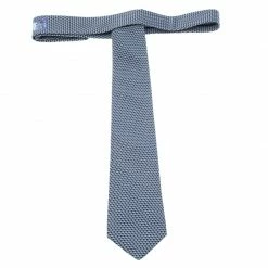 Hermes Navy Blue Umbrella Print Silk Tie For Men -Deals Hermes Store luxury men hermes used accessories p120945 003