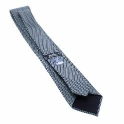 Hermes Navy Blue Umbrella Print Silk Tie For Men -Deals Hermes Store luxury men hermes used accessories p120945 004