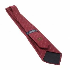 Hermes Red Asymmetric H Pattern Silk Jacquard Tie For Men -Deals Hermes Store luxury men hermes used accessories p120963 004