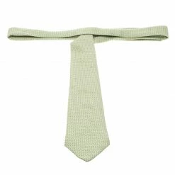 Hermes Green H Pattern Silk Jacquard Tie For Men -Deals Hermes Store luxury men hermes used accessories p121046 003
