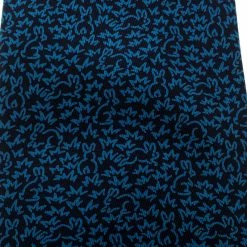 Hermes Navy Blue Rabbit Print Silk Tie For Men -Deals Hermes Store luxury men hermes used accessories p130469 0002