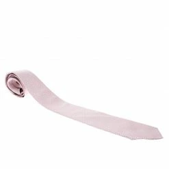 Hermes Pink Printed Silk Jacquard Tie For Men