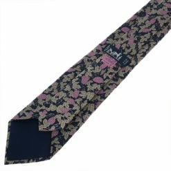 Hermes Blue And Purple Grapes Print Tie For Men -Deals Hermes Store luxury men hermes used accessories p13068 004