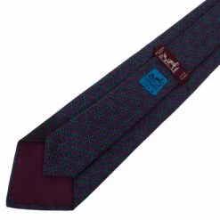 Hermes Purple Floral Print Silk Tie For Men -Deals Hermes Store luxury men hermes used accessories p13260 004