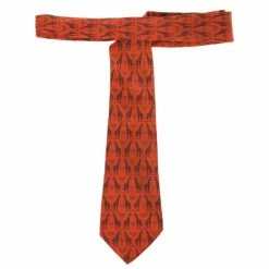 Hermes Orange Giraffe And Palm Tree Print Silk Tie For Men -Deals Hermes Store luxury men hermes used accessories p13264 003