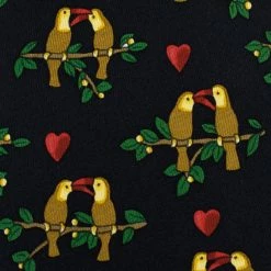 Hermes Black Love Bird Print Vintage Silk Tie For Men -Deals Hermes Store luxury men hermes used accessories p13266 003