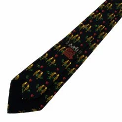 Hermes Black Love Bird Print Vintage Silk Tie For Men -Deals Hermes Store luxury men hermes used accessories p13266 004