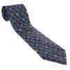 Hermes Blue Butterfly And Floral Print Silk Tie For Men