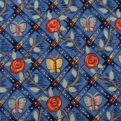 Hermes Blue Butterfly And Floral Print Silk Tie For Men -Deals Hermes Store luxury men hermes used accessories p13268 002